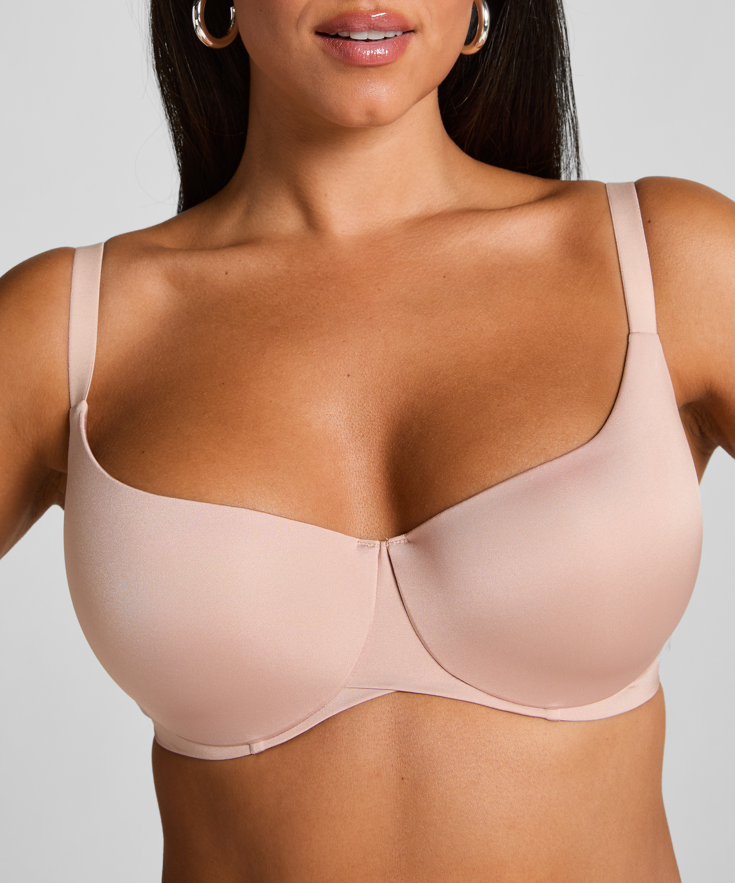 Smooth Padded Underwired Bra, Beige, main