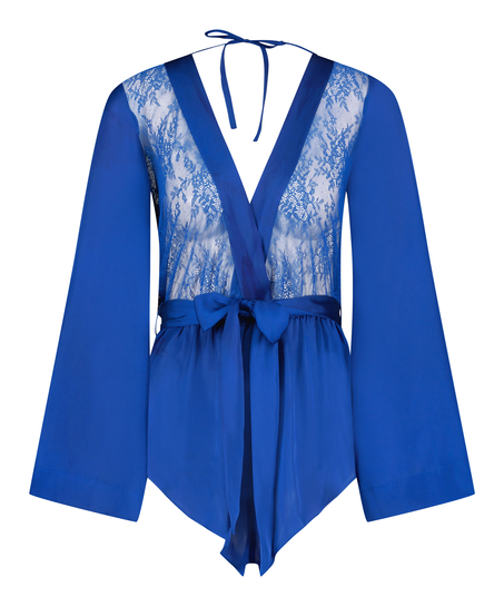 Rylie Satin Playsuit, Blue