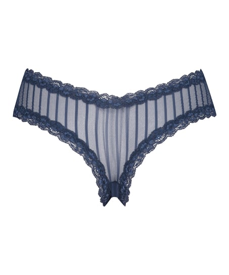 V-shaped Brazilian knickers mesh, Blue