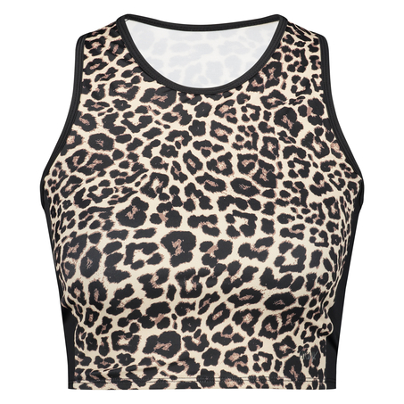 HKMX Leopard Sports cropped tanktop, Gray