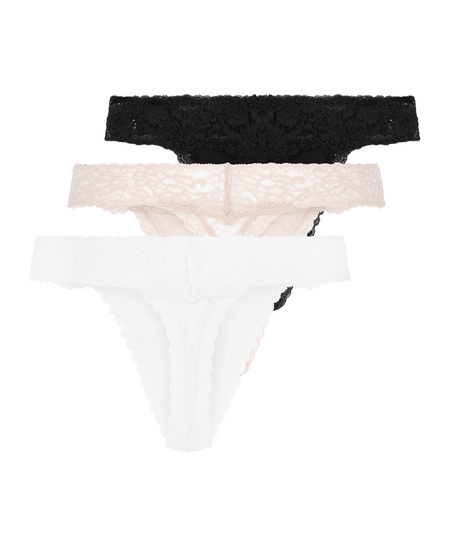 3 Pack Madison Thong, Beige