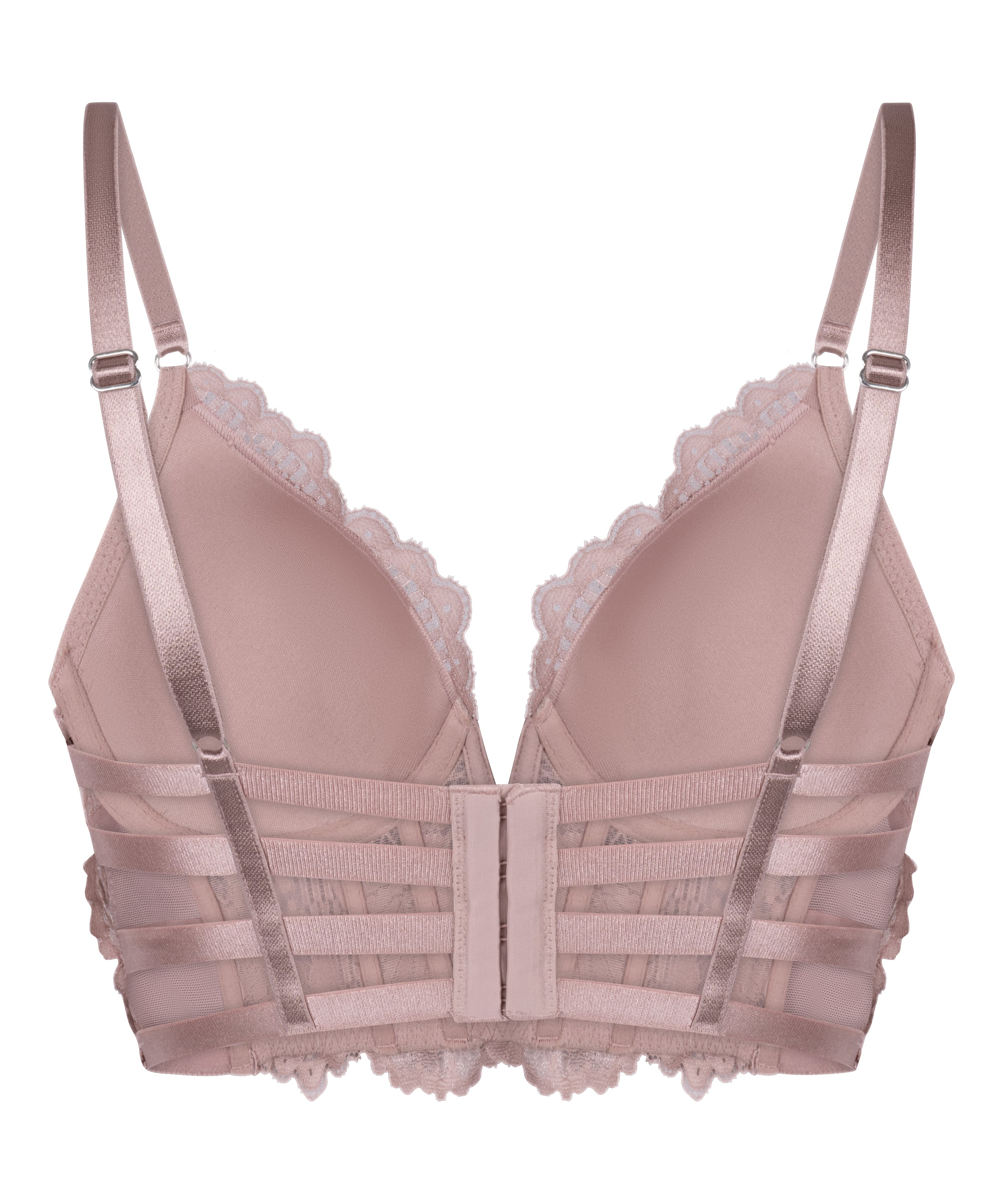 Essie Padded Underwired Longline Bra, Purple, main