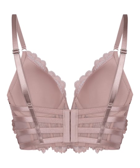 Essie Padded Underwired Longline Bra, Purple