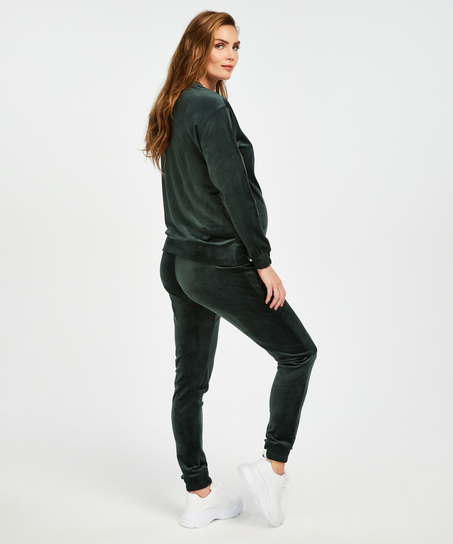 Velvet Shimmer maternity jogging bottoms, Green