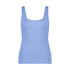Ribbed Lace Singlet, Blue