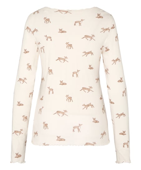 Pointelle Pyjama Top, White