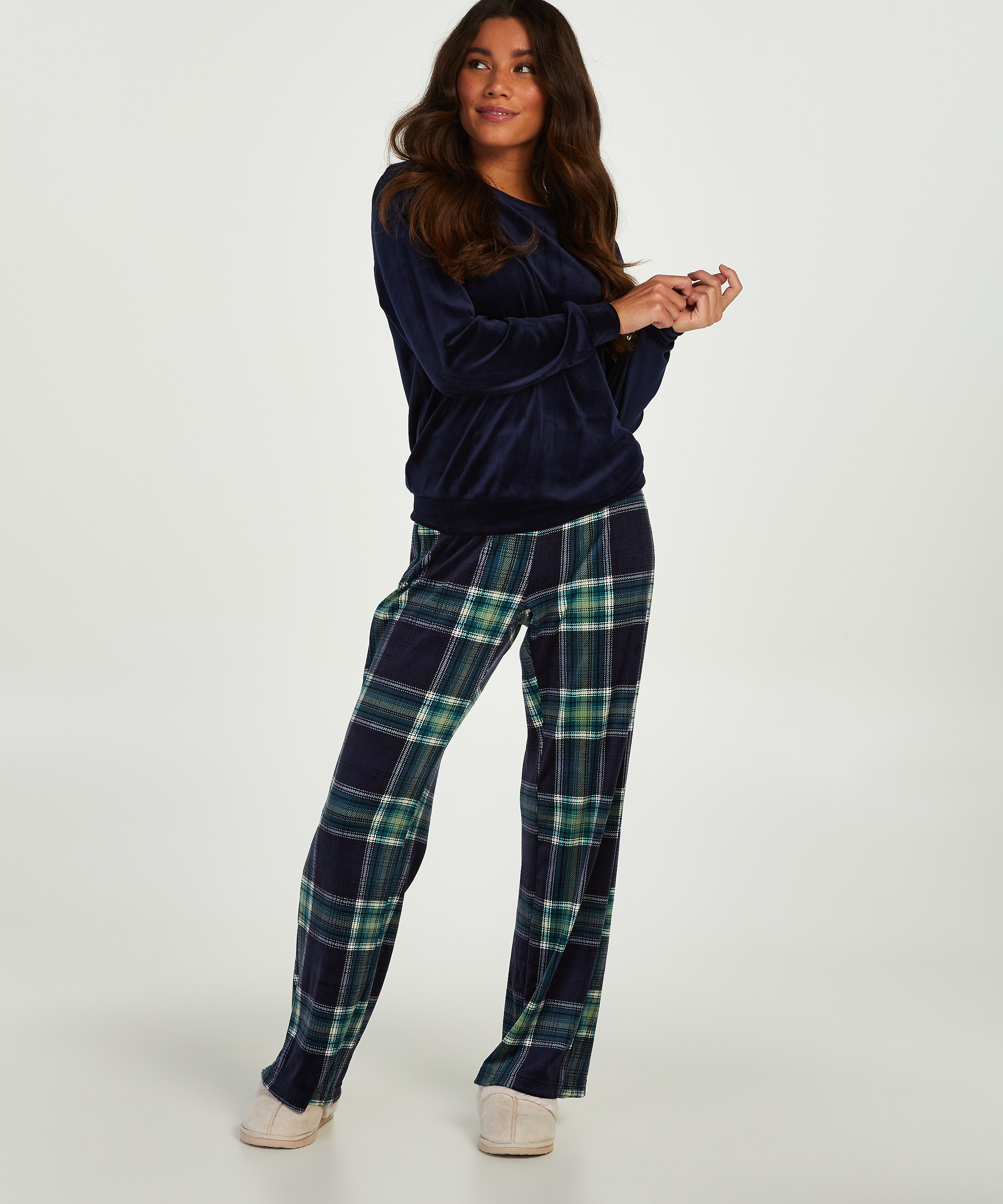 Velvet pyjama set, Green, main