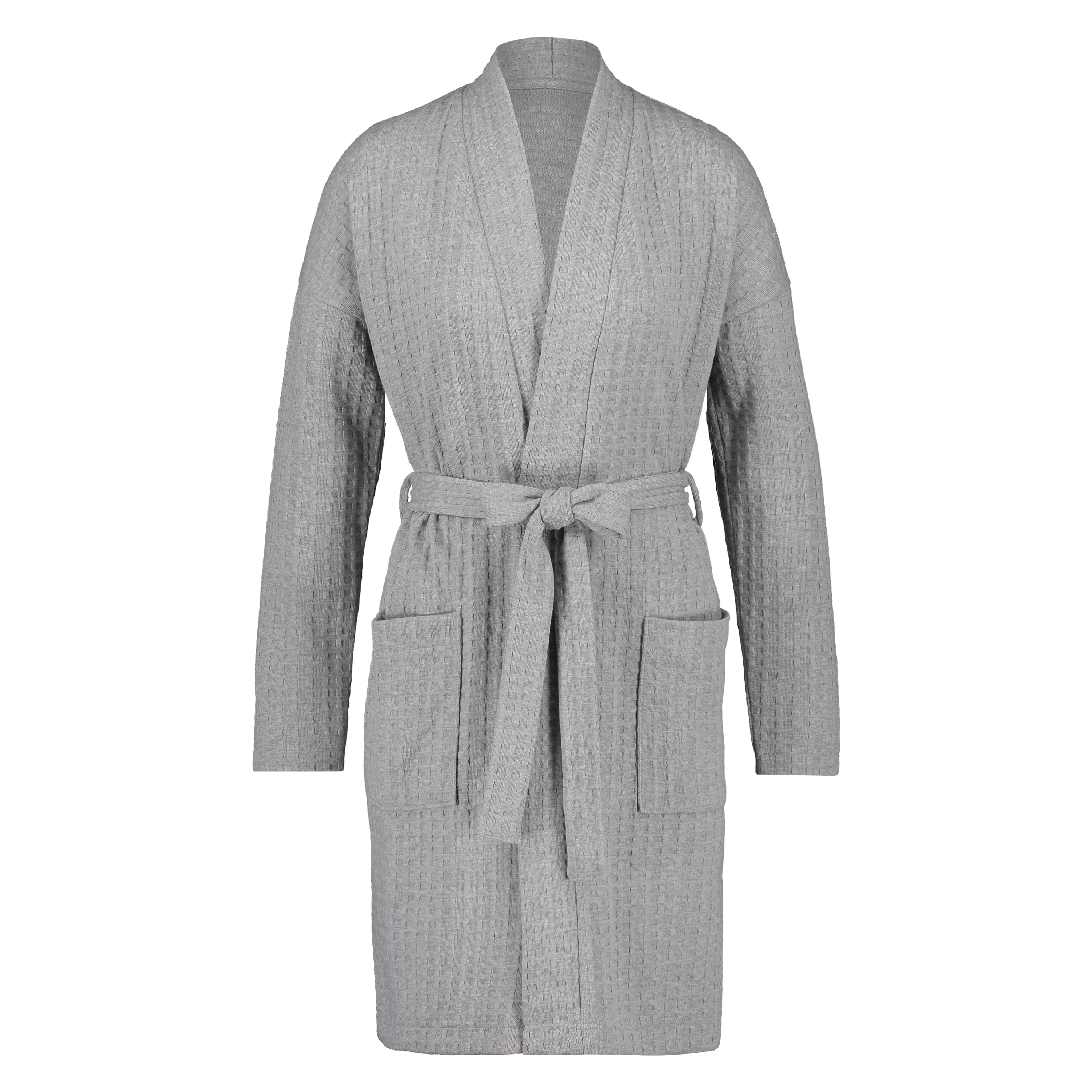 Waffle Bathrobe, Gray, main