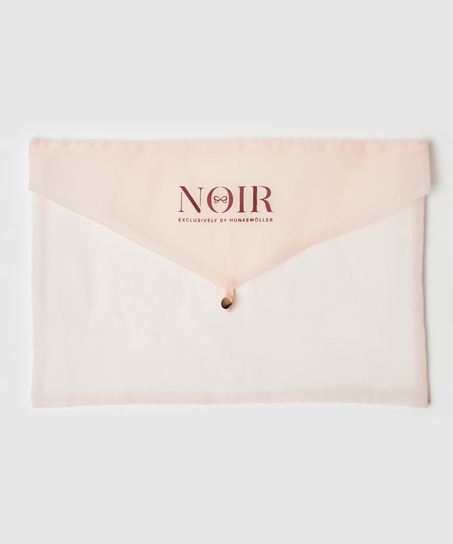 Silk lace trim kimono, Black