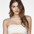 Seamless bandeau top, White