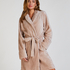 Fleece Bathrobe, Beige