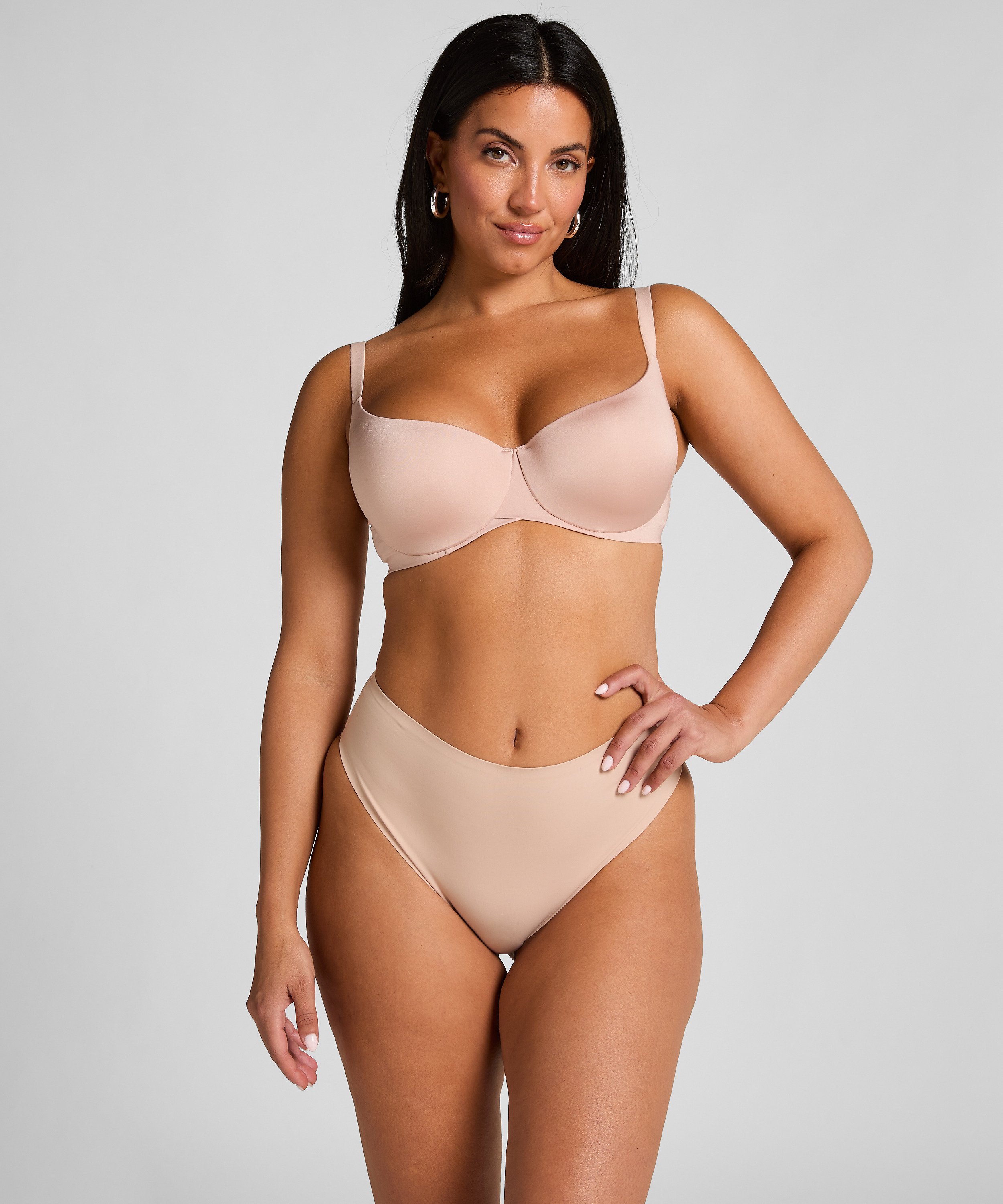 Smooth Padded Underwired Bra, Beige, main