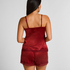 Velours Lace Cami Top, Red