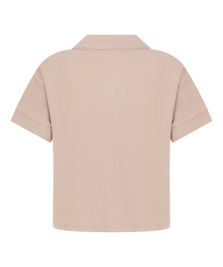Essential Jersey Short-Sleeved Jacket, Beige