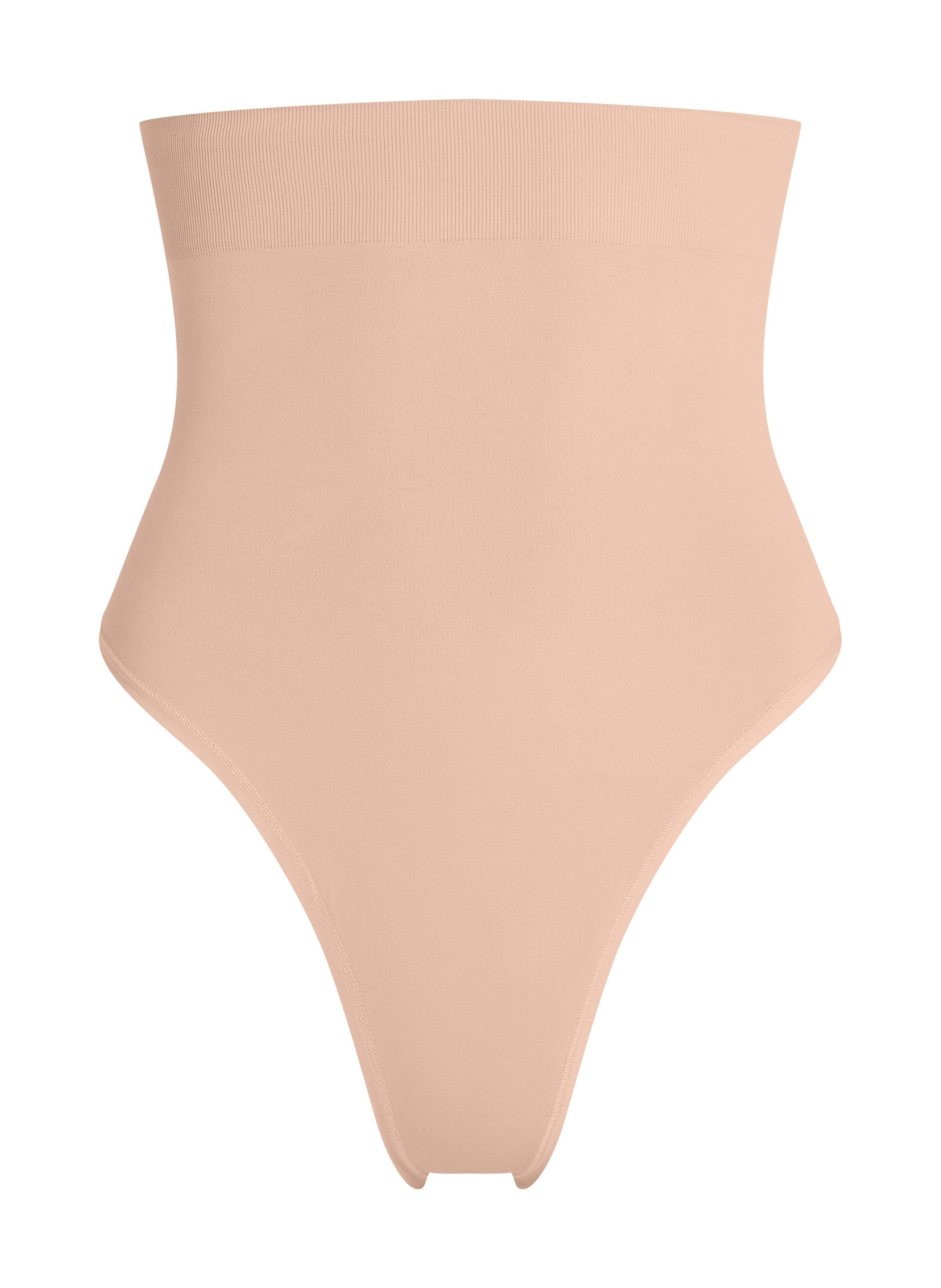 Seamless Enhancing High Waisted Thong, Beige