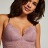 Shiloh Padded Longline Non-Underwired Bra, Purple