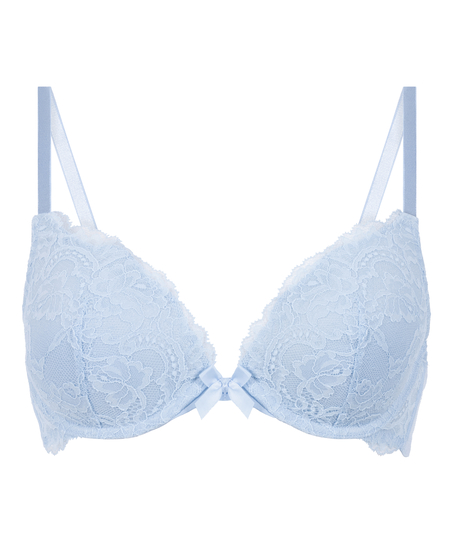 Teddy Padded Push-Up Underwired Bra, Blue