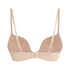 Deep-V Padded Underwired Push-Up Bra, Beige