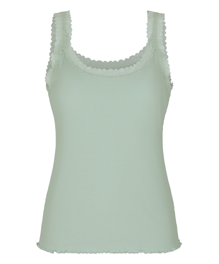 Singlet Rib Jersey Lace, Green