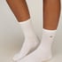2 Pair Cotton Crew Socks, White