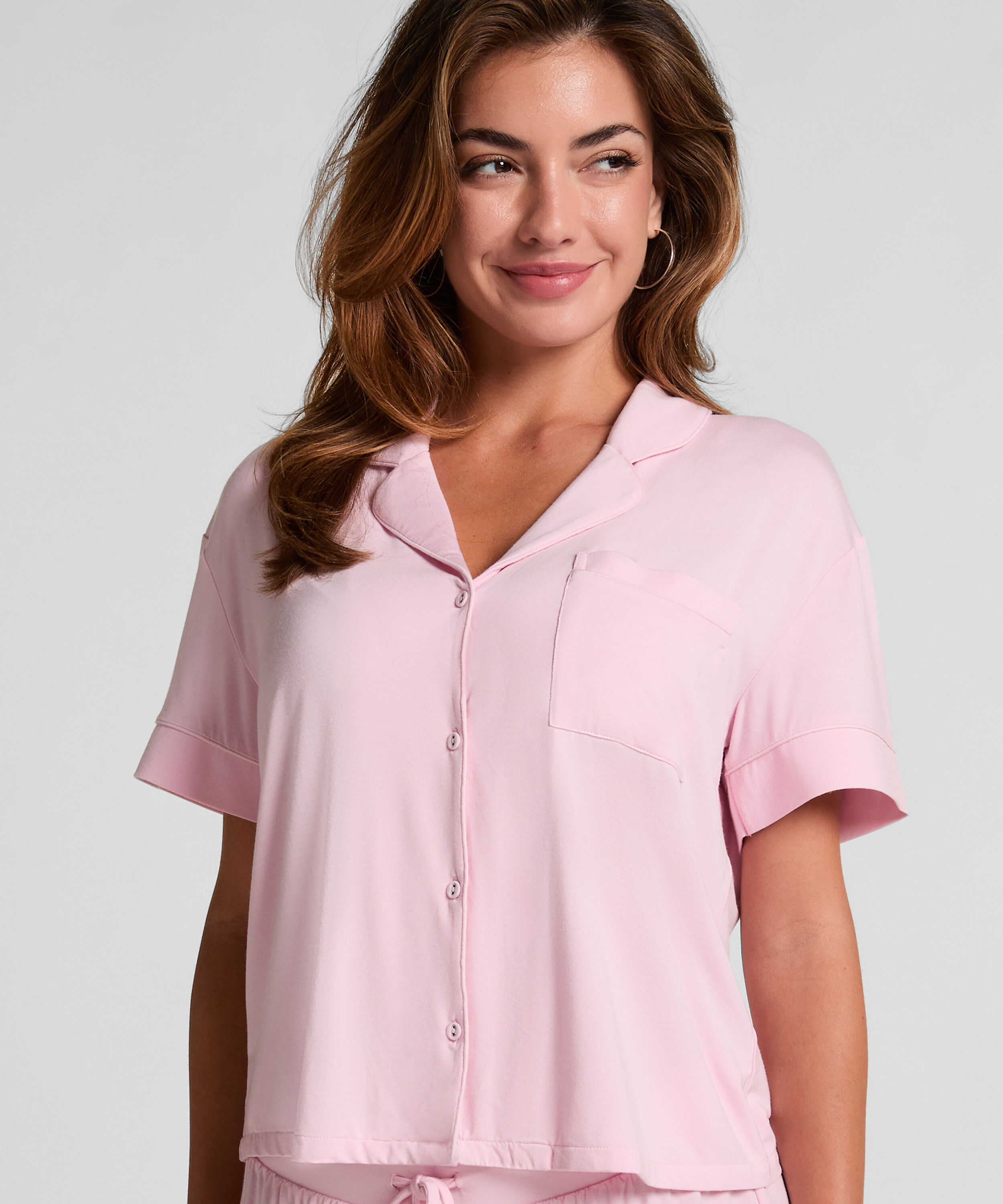 Pyjama Jacket Jersey Essential, Pink