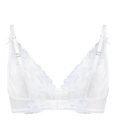 Non-Padded Underwired Longline Bra Peonie, White