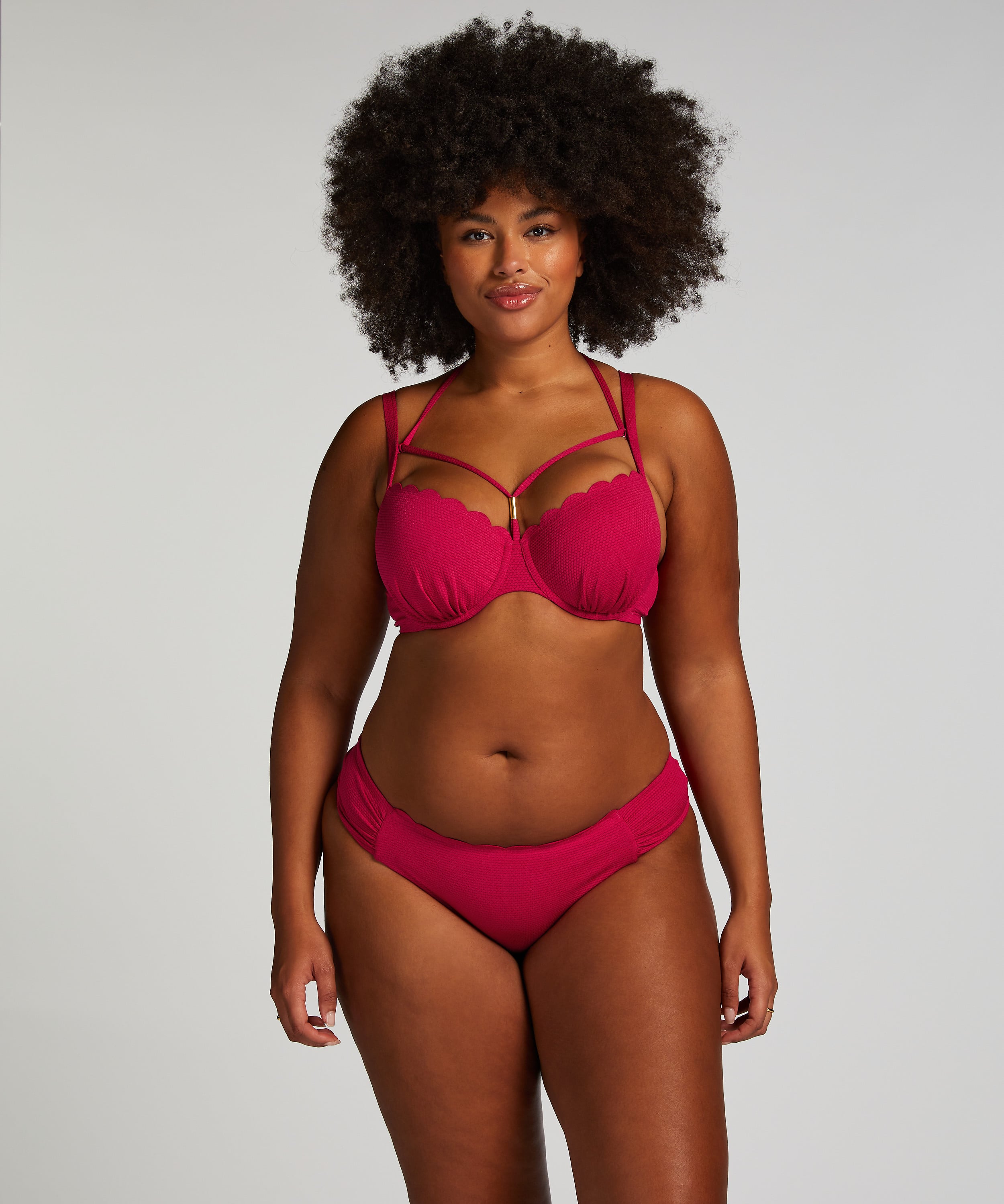Scallop Rio Bikini Bottoms, Pink, main