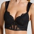 Whitney Padded Underwired Longline Push-Up Bra, Black