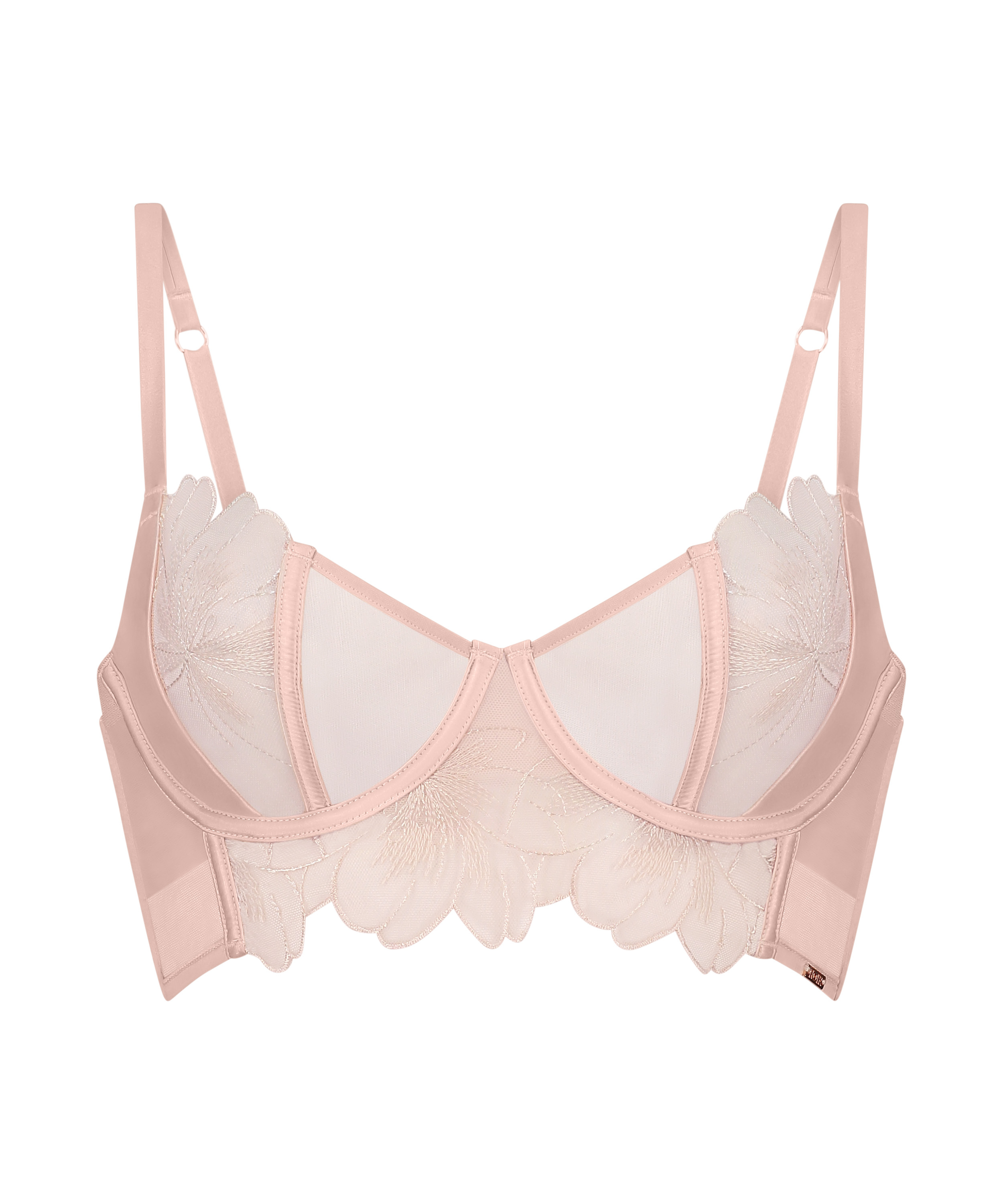 Sher Non-Padded Underwired Longline Bra, Pink, main