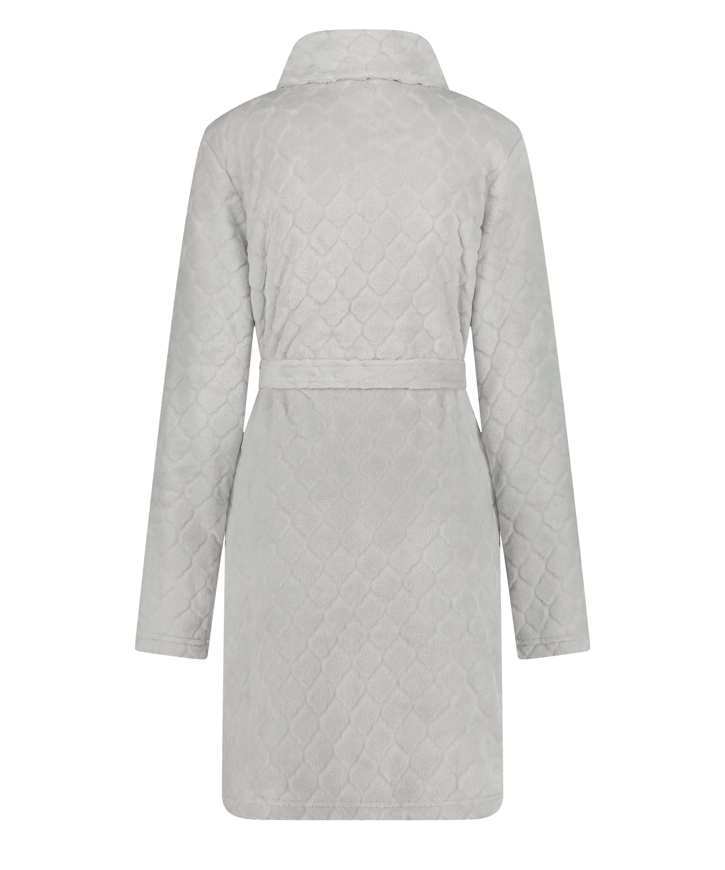 Fleece Zip Bathrobe, Gray, main