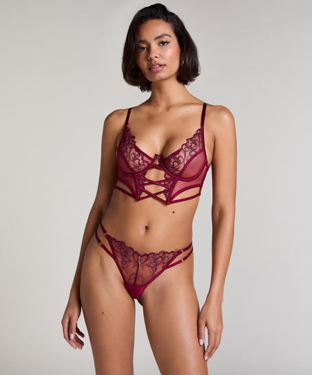 Scarlett Non-Padded Underwired Longline Bra, Red