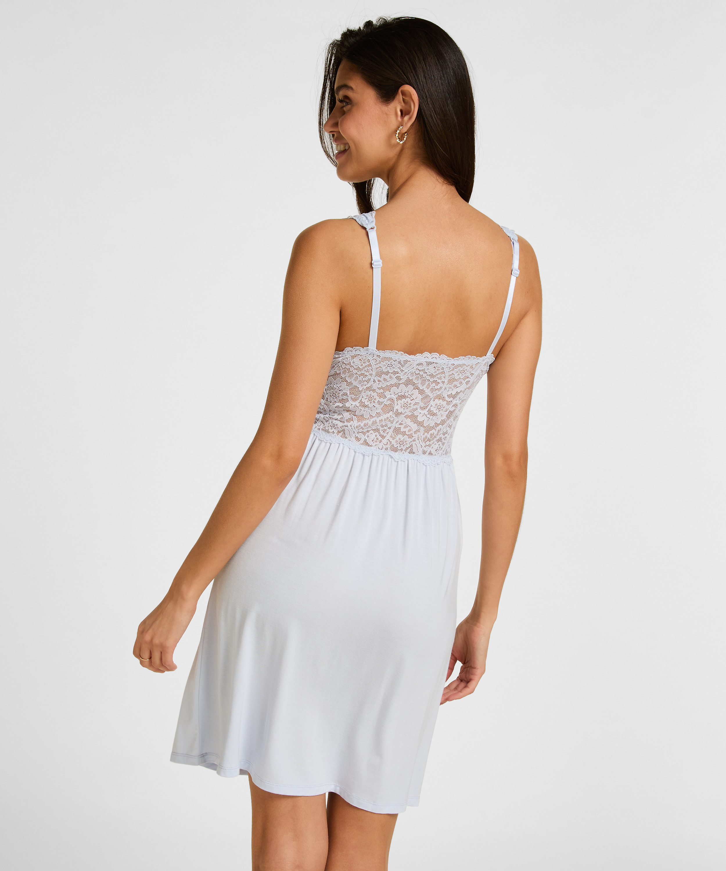 Nora Lace Slip Dress, Blue, main