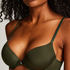 Plunge Padded Underwired Bra, Green