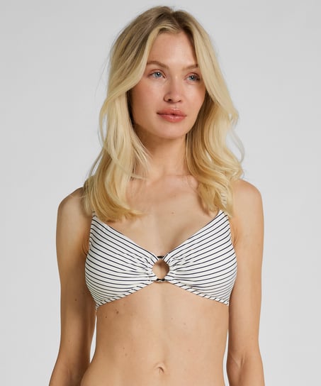 Bikini Croptop Stripes, White