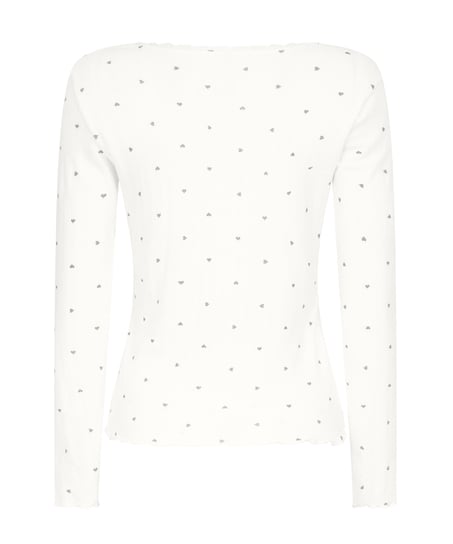 Pointelle Pyjama Top, Blue