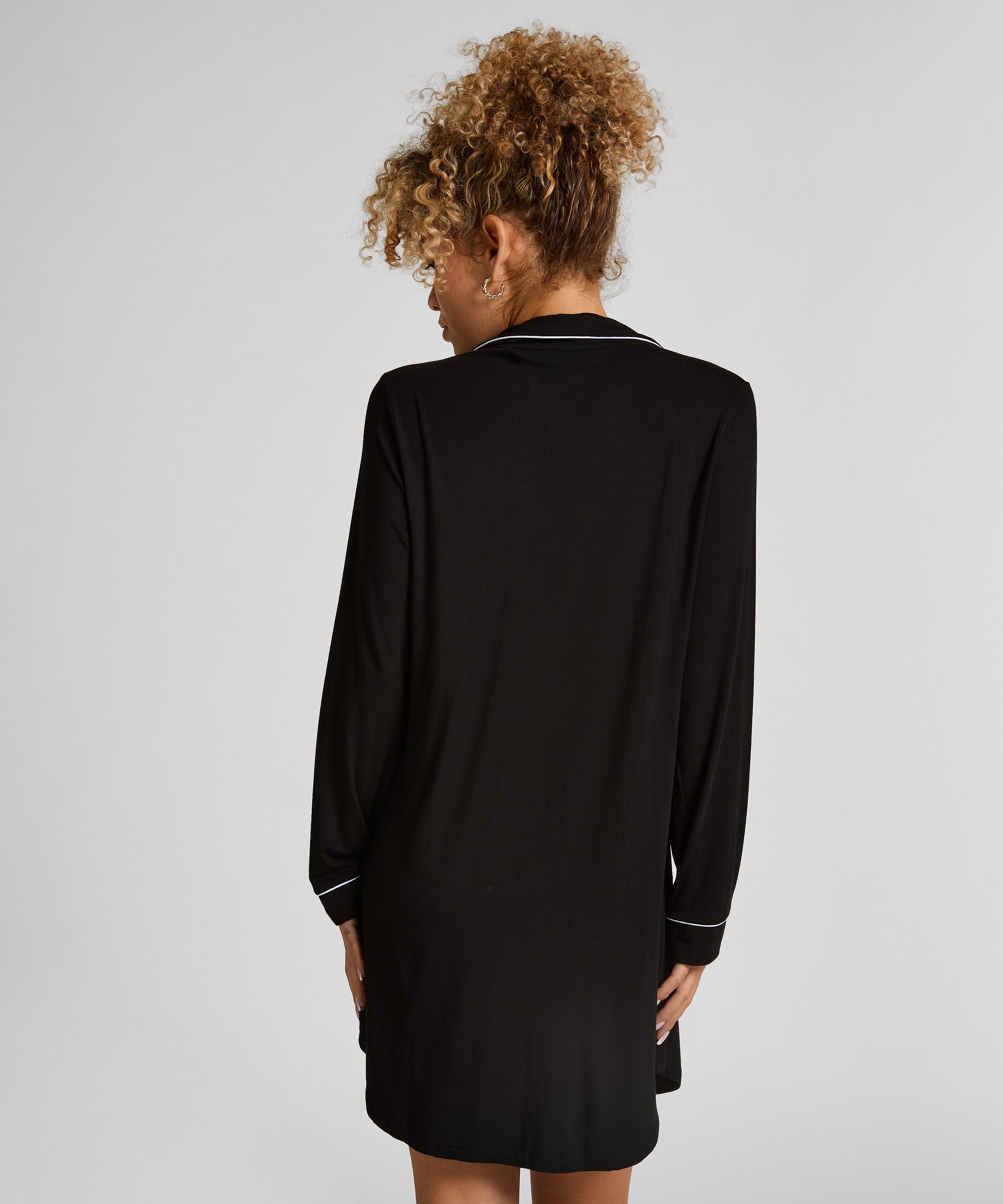 Essential Jersey Shirtdress, Black, main