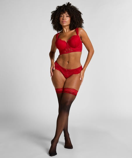 Stay Ups 15 Denier Lace, Red