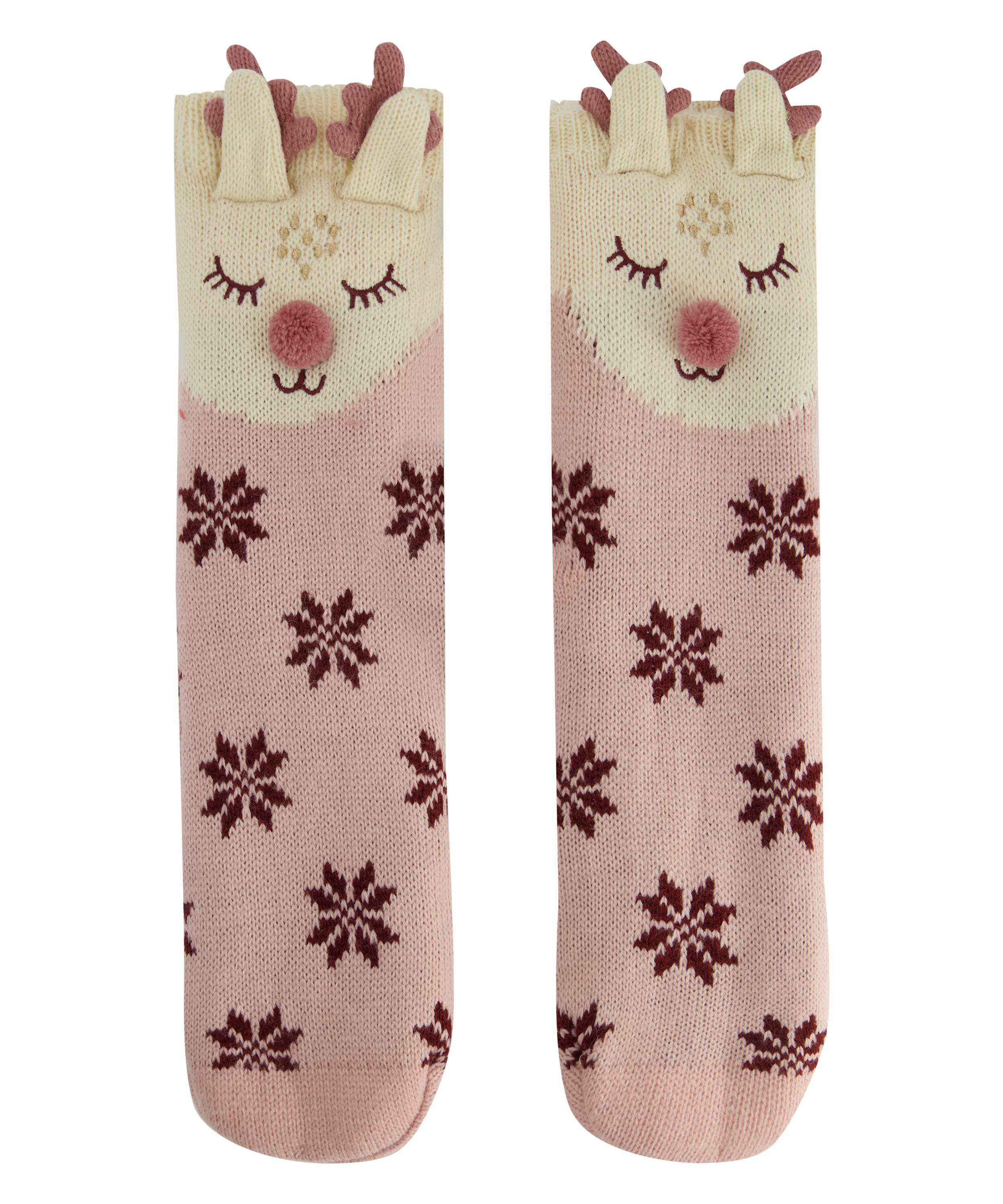 Reindeer Slippers, Pink, main