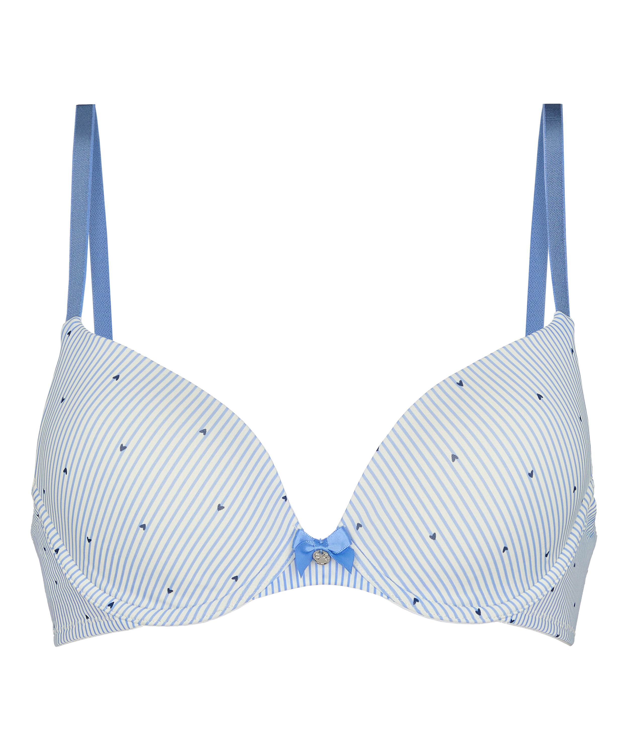 Plunge Padded Underwired Bra, Blue, main