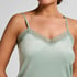 Velours Lace Cami Top, Green