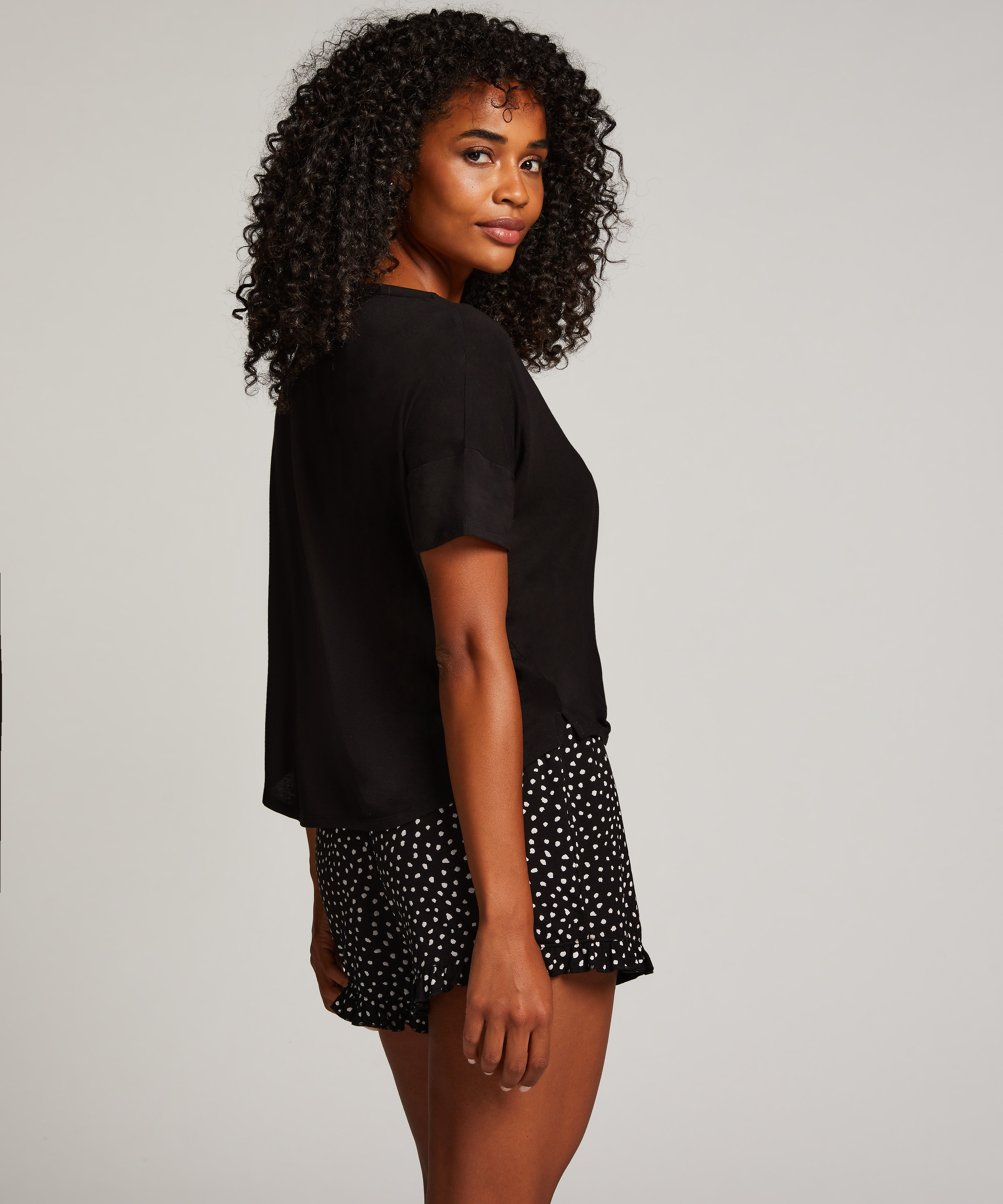 Short Pyjama Set, Black, main