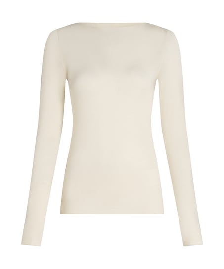 super soft Boatneck shirt with Cashmere, White