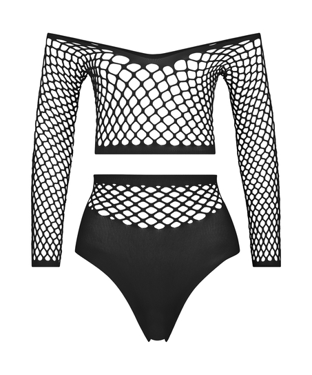 Private Fishnet Set, Black