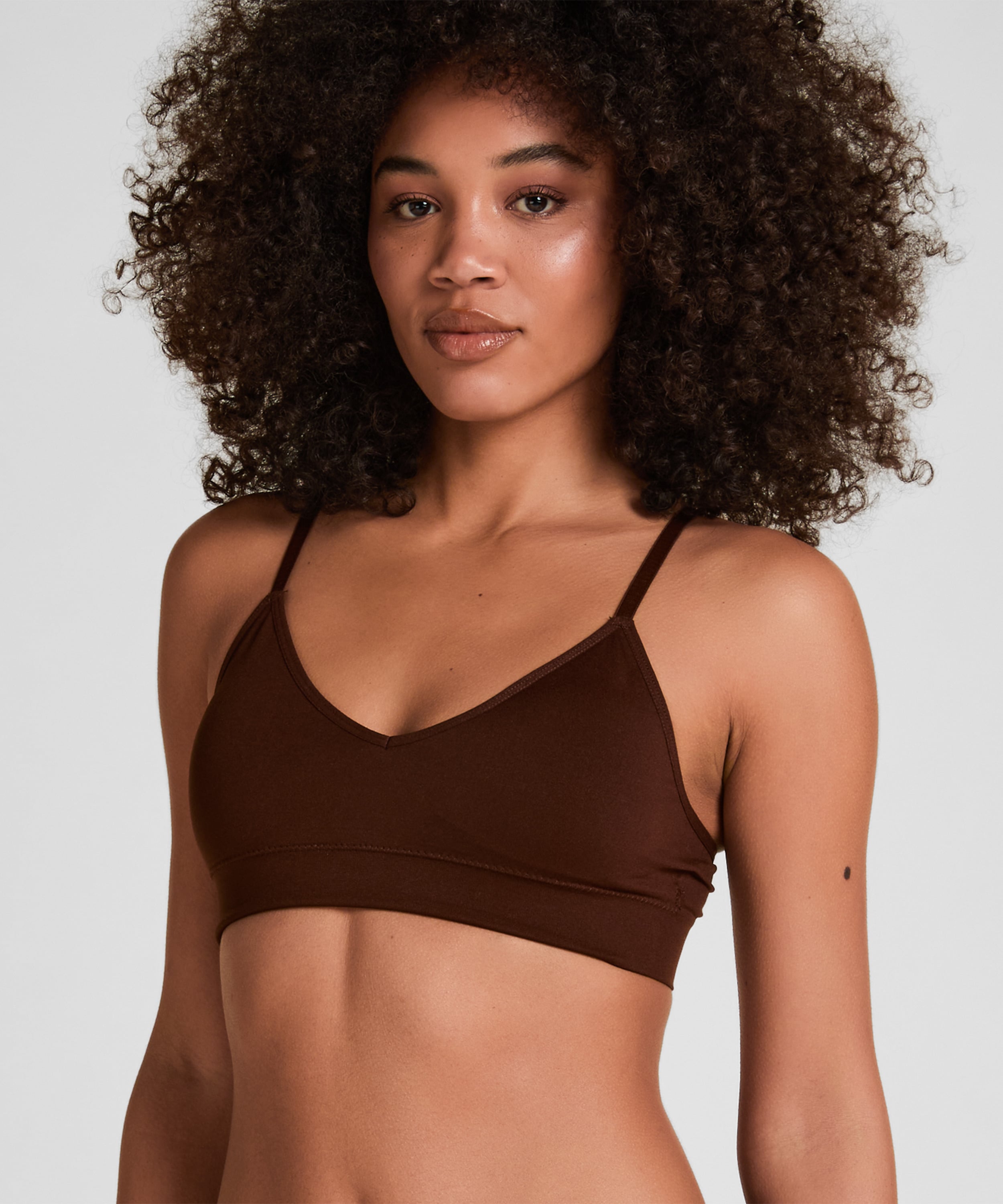 Dide Triangle Bralette, Brown, main