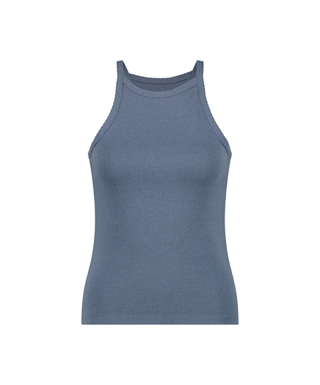 Ribbed Racer Back Top, Blue