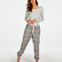 Petite Twill Check Pyjama Pants, Gray