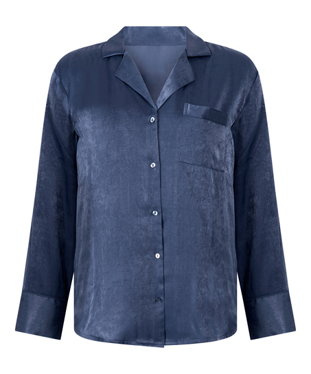 Ayla Satin Long-Sleeved Jacket, Blue