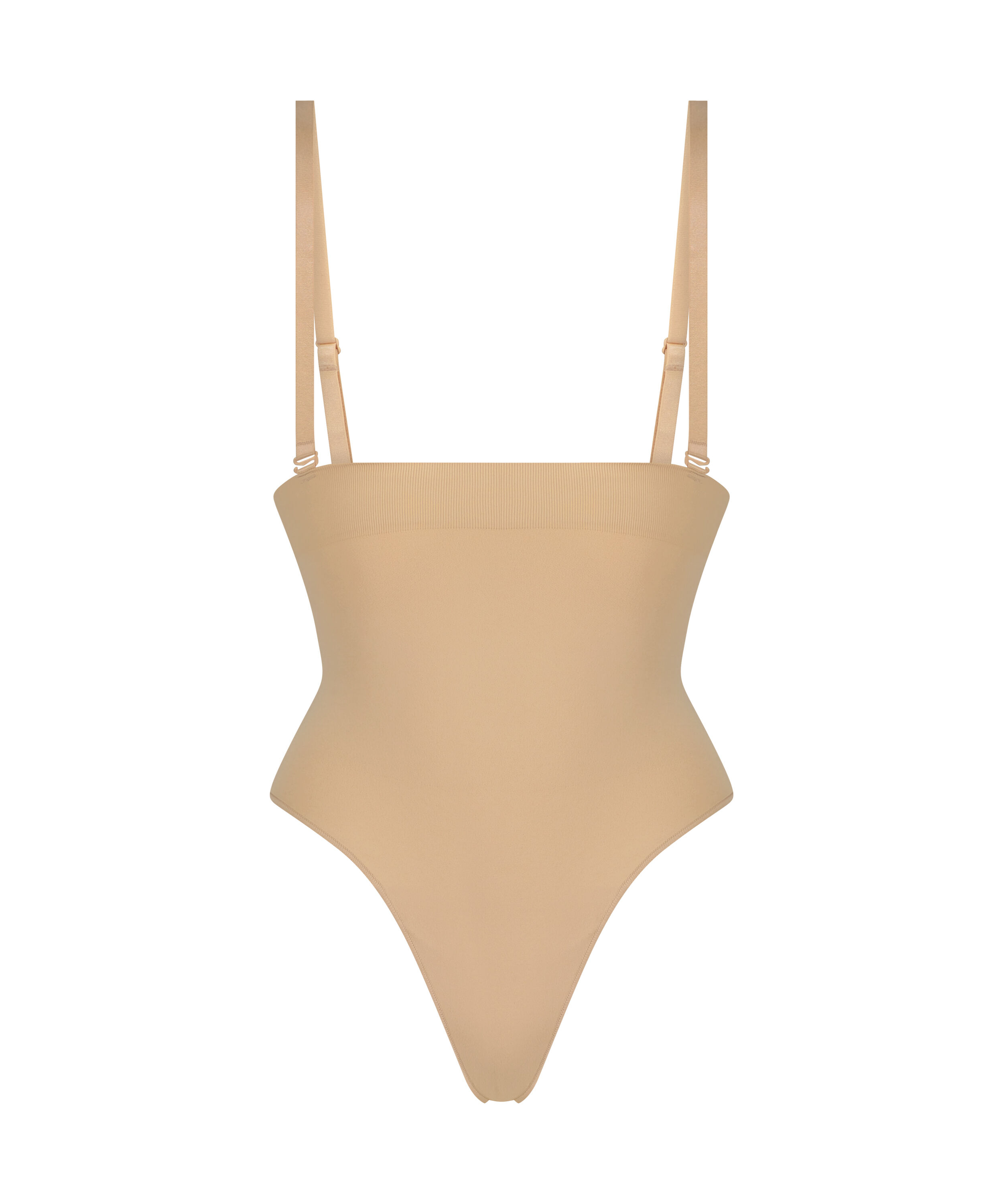 Seamless Enhancing High Waisted Thong, Beige