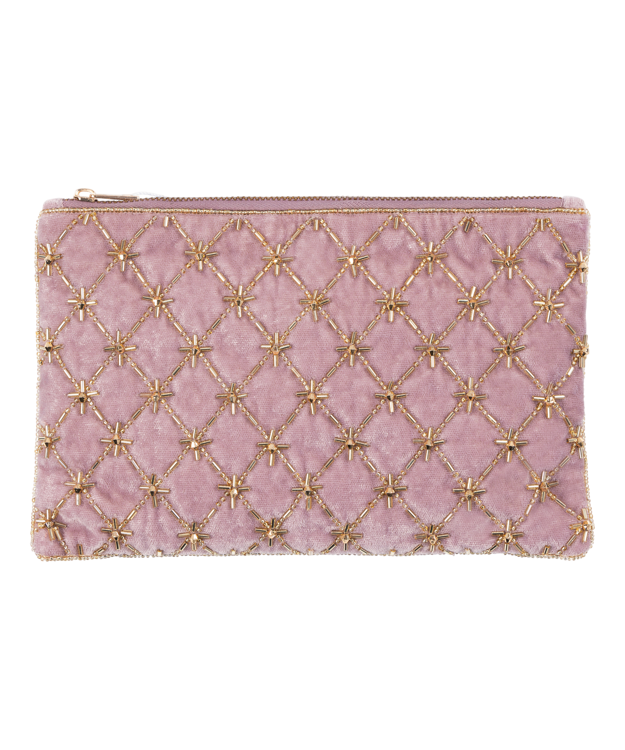 Beaded Pouch, Pink, main