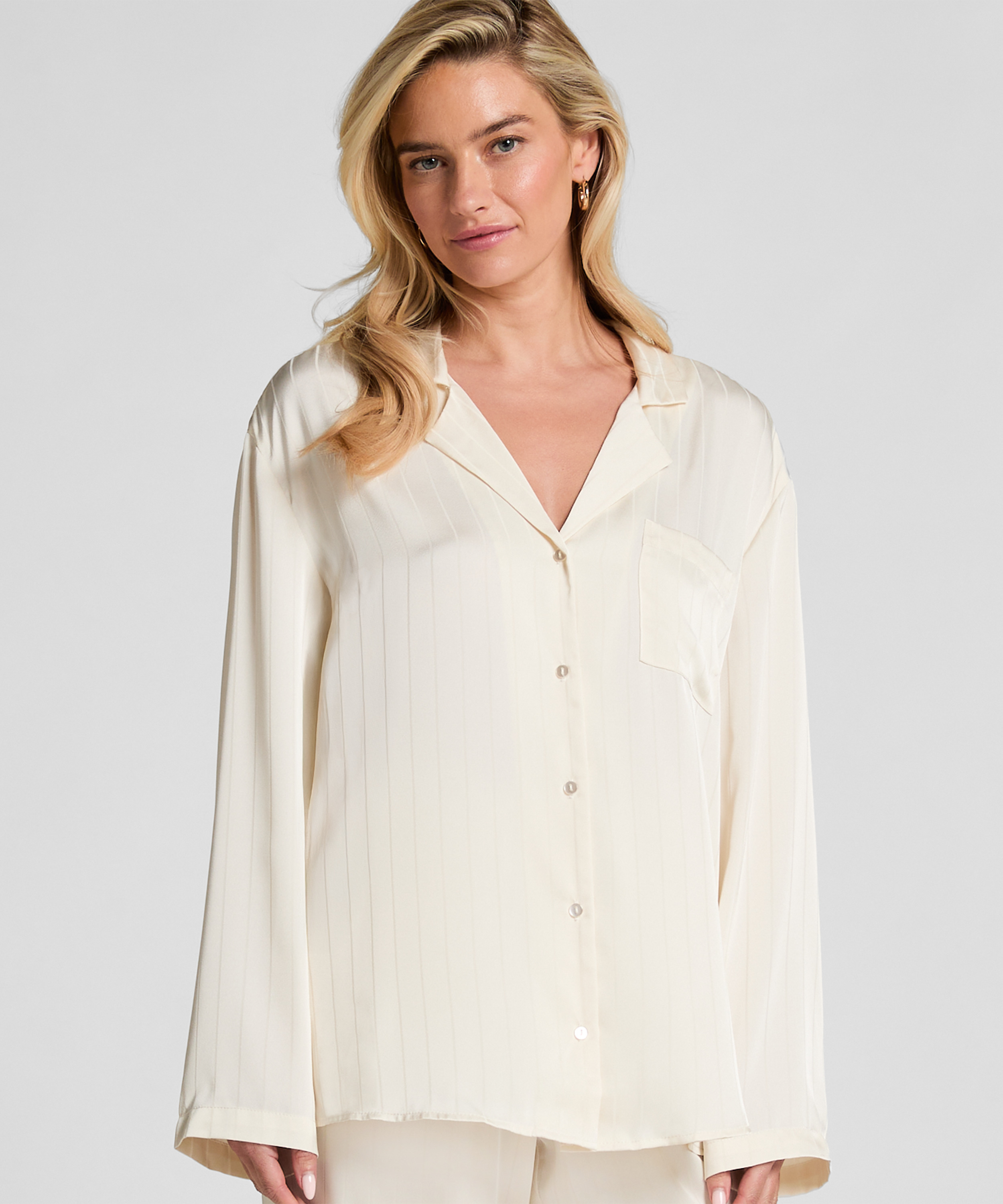 Satin Pinstripe Jacket, White, main